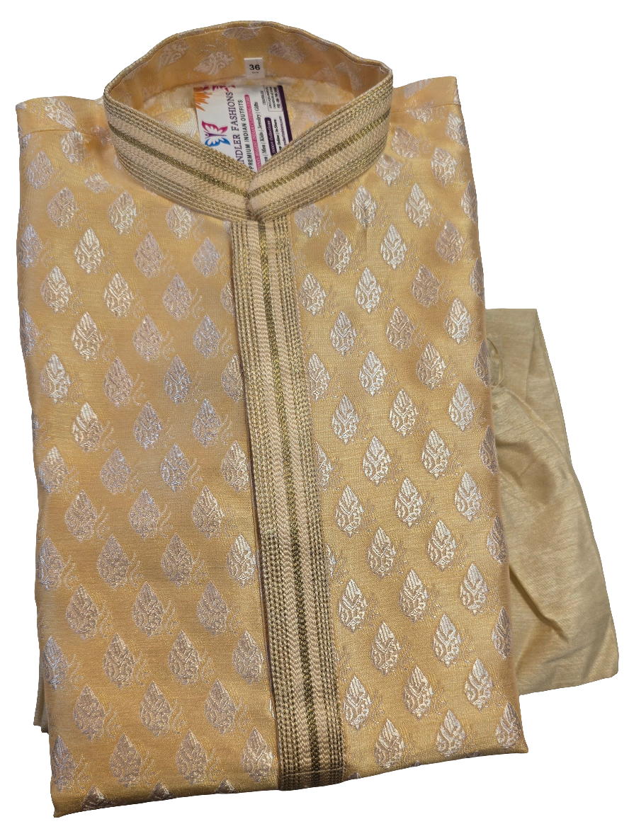 Silver Zari Embroidery Work Banarasi Brocade Kurta Suits In Chandler