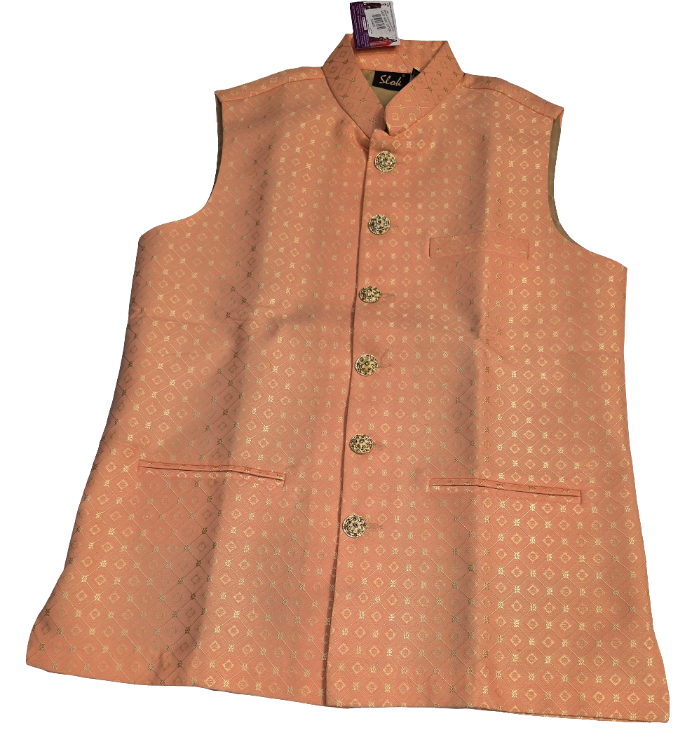 Light Orange Colored Koti Jacket For Men In Yuma