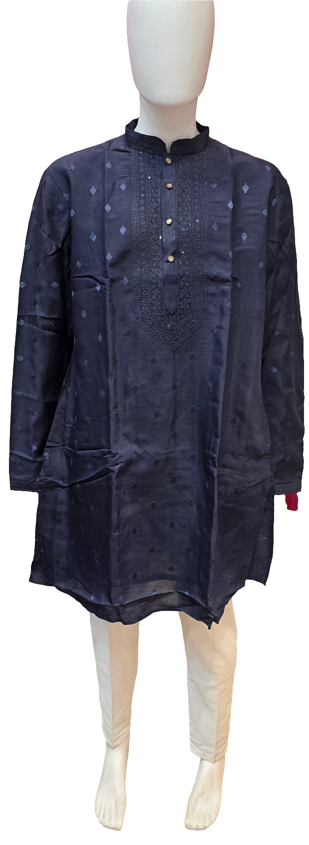 Beautiful Blue Color Silk Full Sleeve Kurta Pajama Set For Men