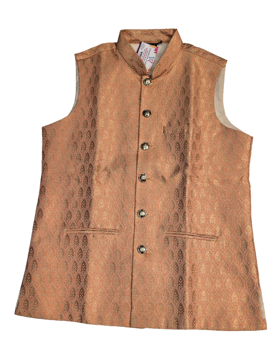 Attractive Light Orange Color Designer Cotton Koti Jacket For Men