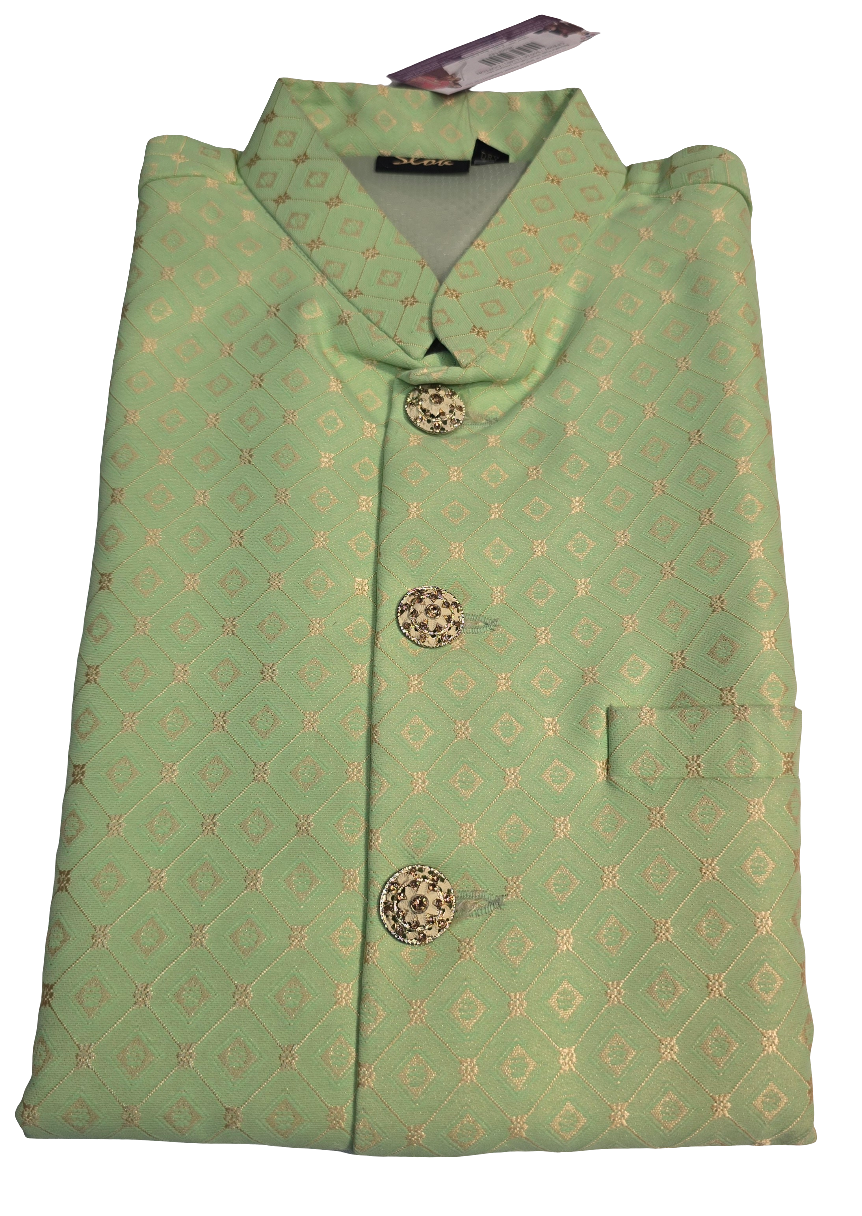 Pista Green Colored Designer Men's Koti Jacket Near Me