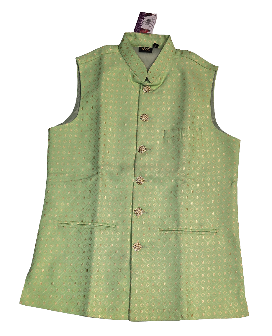 Pista Green Colored Designer Men's Koti Jacket In USA