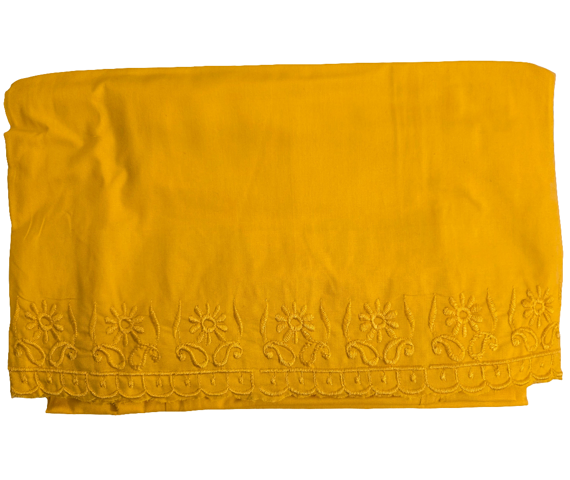 Alluring Mustard Yellow Color Readymade Cotton Petticoat With Thread Work