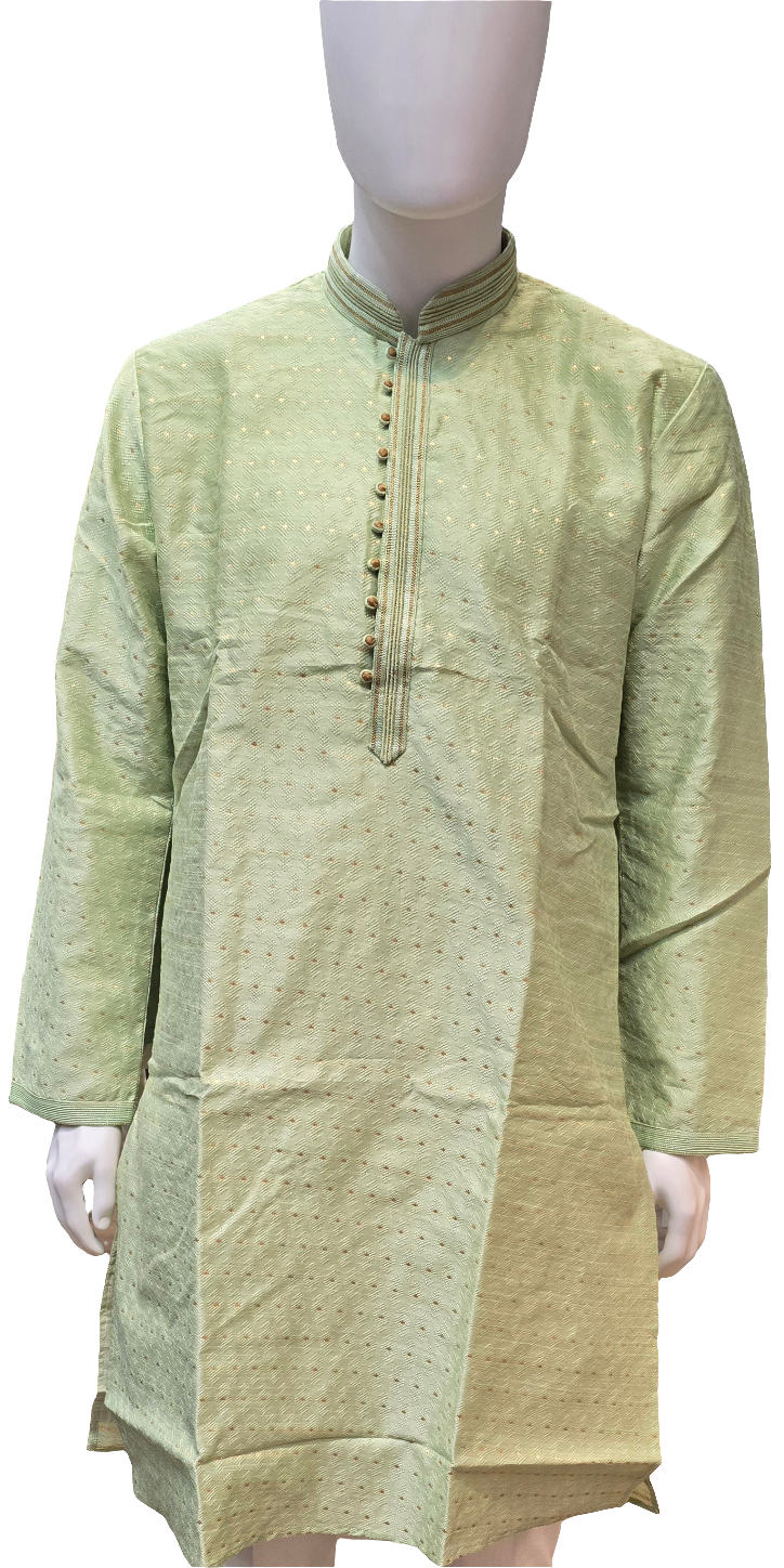 Alluring Light Green Colored Kurta And Pajama Set For Men