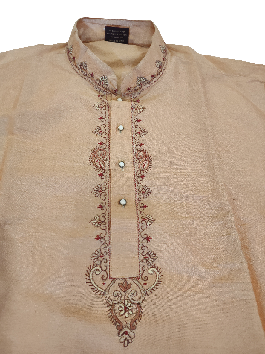 Attractive Peach Color Men's Kurta With Pajama Pant