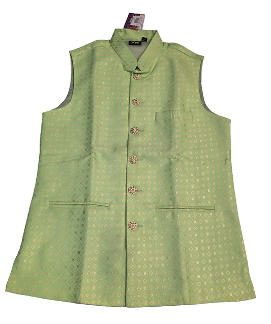 Beautiful Pista Green Colored Designer Men's Koti Jacket