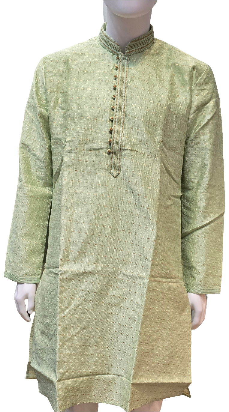 Alluring Light Green Colored Kurta And Pajama Set For Men