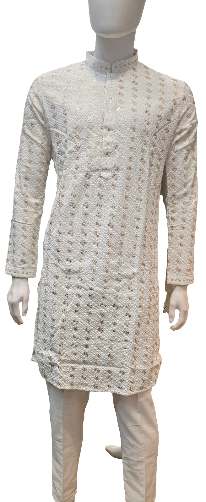 Elegant Off White Color With Sequins And Embroidery Work Kurta Suits For Men