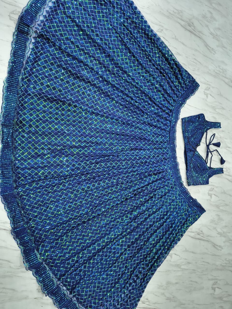 Blue Color Lehenga With Sequins Work For Women In Peoria