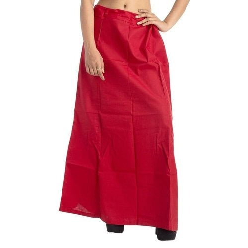 Appealing Red Color Cotton With Thread Work Petticoat For Women