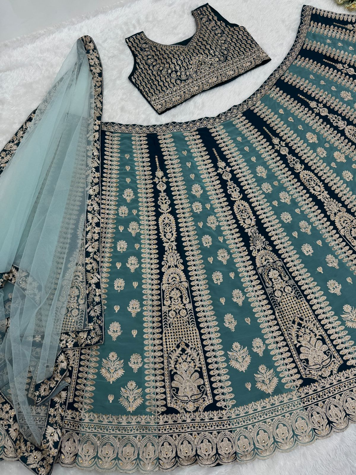 Heavy Embroidery And Hand Work Lehengas In Yuma