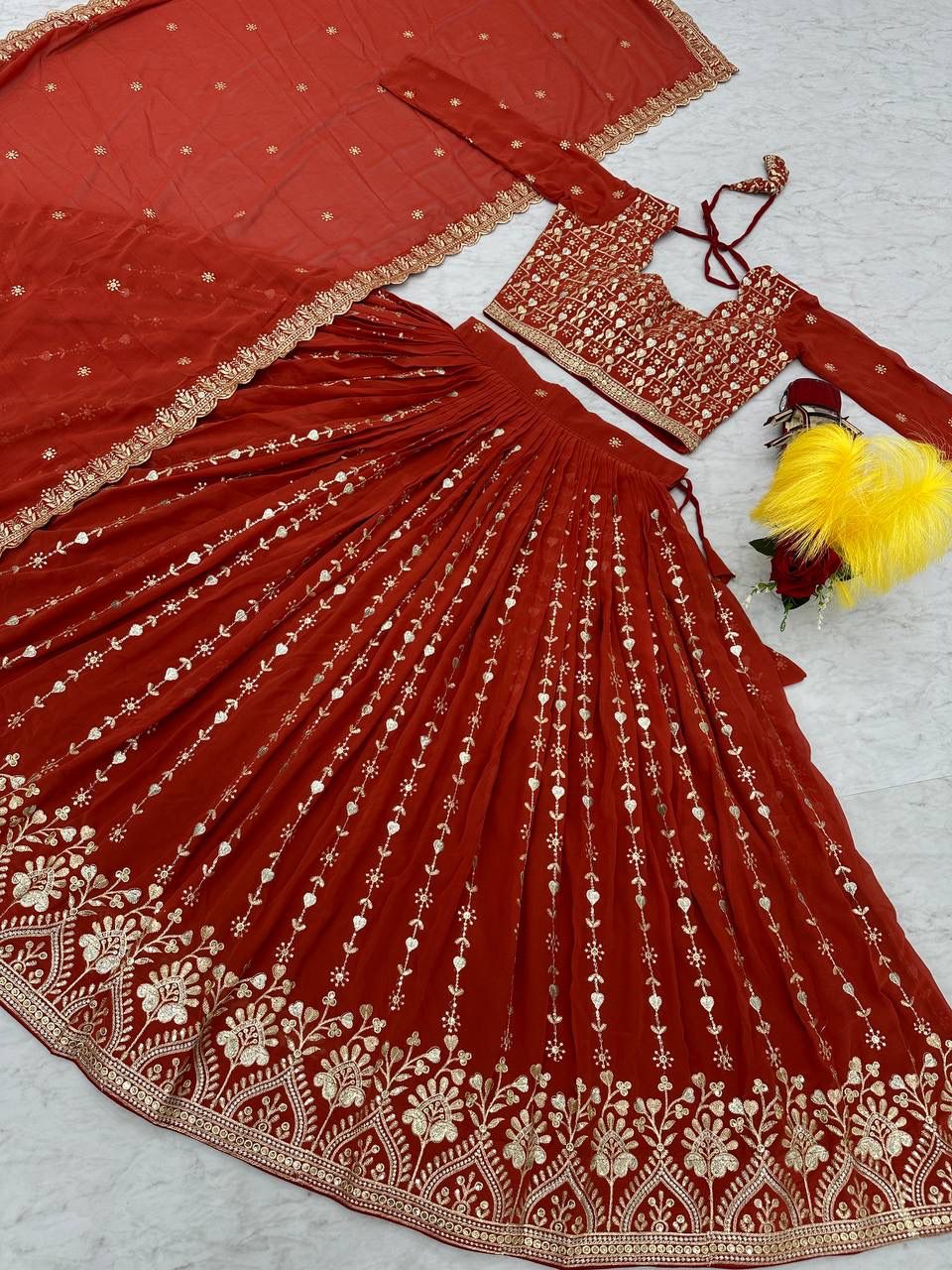 Embroidery Sequins Work Lehenga Choli In Suncity