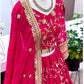Dazzling Pink Color Faux Georgette With Heavy Embroidery Sequins Work Lehenga Choli Near Me