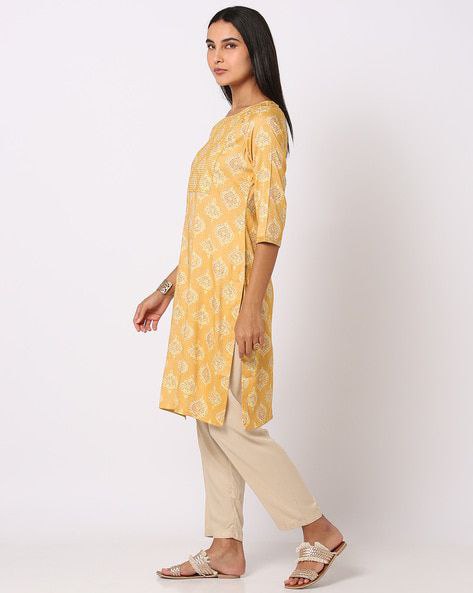 Mustard Yellow Casual Wear Kurti For Women Near Me