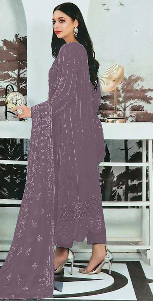 Alluring Light Purple Color Georgette Salwar Suits Near Me