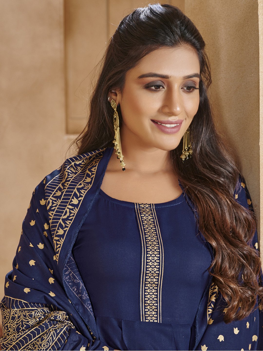 Blue Color Printed Kurti And Fancy Dupatta Near Me