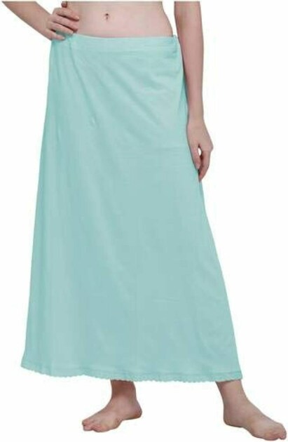 Alluring Light Blue Color Thread Work Cotton Petticoat For Women