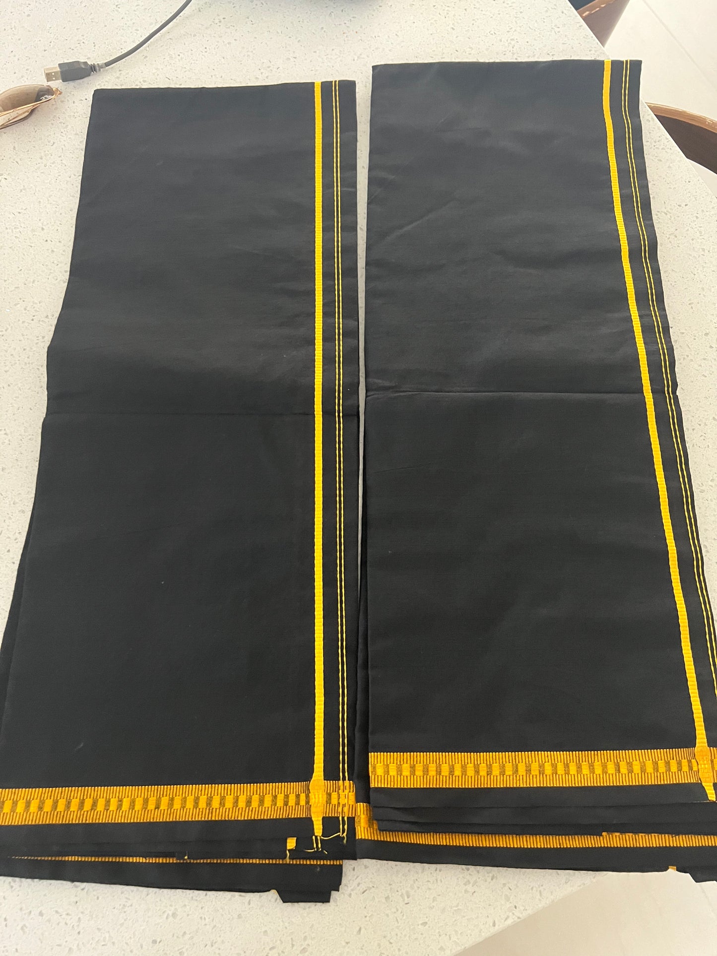 Alluring Black Color Cotton Dhoti For Men