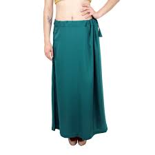 Beautiful Peacock Green Women's Pure Cotton Readymade Petticoat