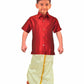 Attractive Red Colored Dhoti Set For Kids