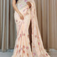 Stunning Peach Color Designer Multicolor Sequins And Sequins lace Border Saree For Women