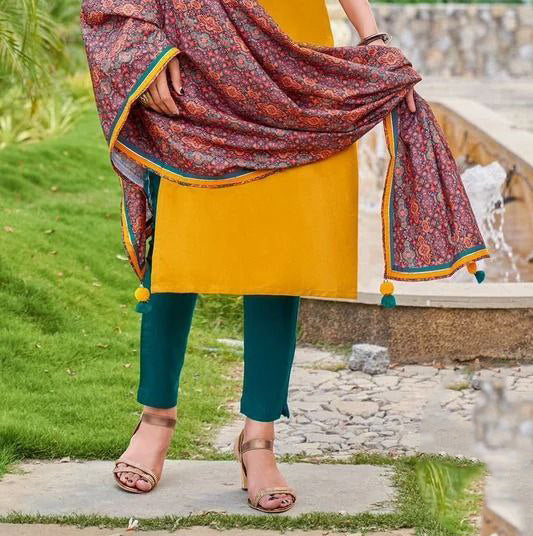 Kurti With Cotton Lycra Pant Digital Print Dupatta In USA