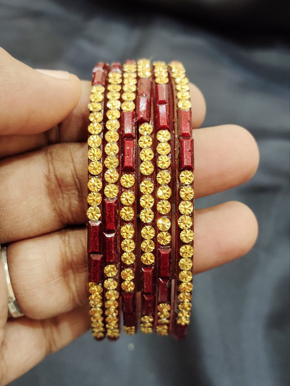 Maroon Color Unique Design Glass Bangles For Women Near Me