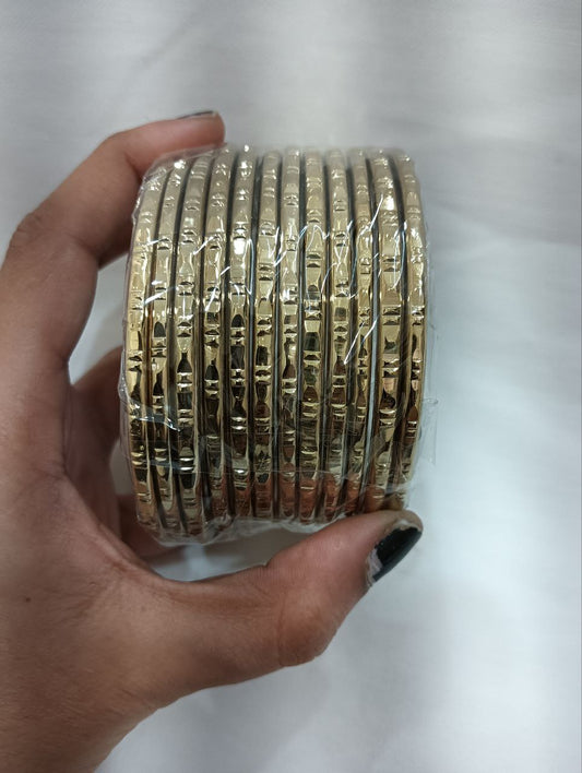 lovely Gold Colored Glass Bangles For Women