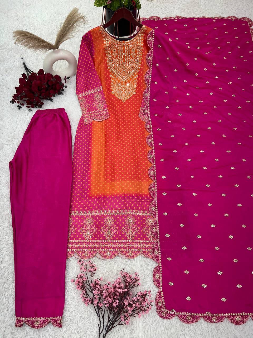 Embroidery And Sequins Work Palazzo Suits For Women In USA