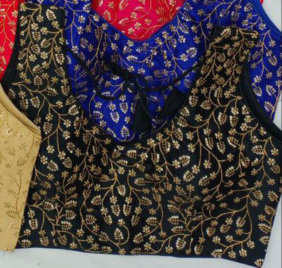 Dazzling Black Colored Designer Work Readymade Blouse For Women