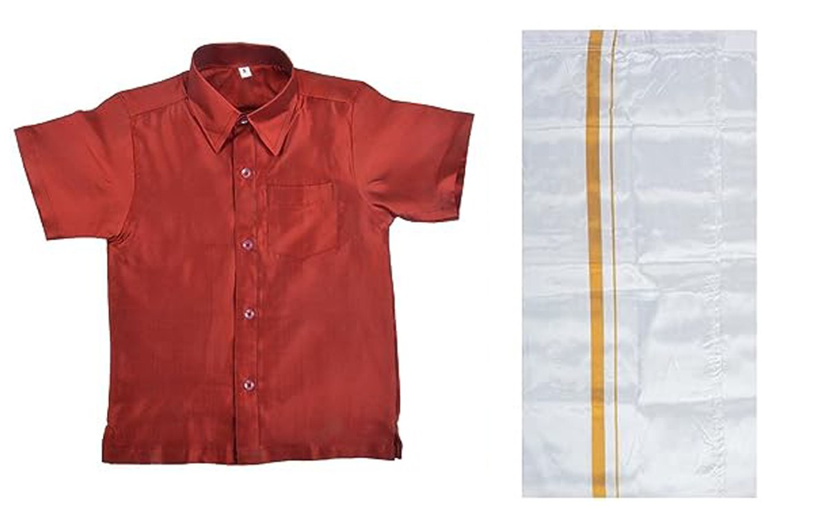 Attractive Red Colored Dhoti Set For Kids Near Me
