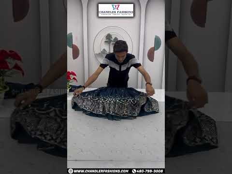 Teal Blue Georgette Lehenga In Yuma