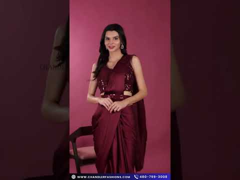Gorgeous Maroon Color Ready To Wear One Minute Designer Saree In Chandler