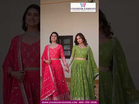 Gorgeous Green Color Faux Georgette Heavy Embroidery Sequins Work Lehenga With Dupatta