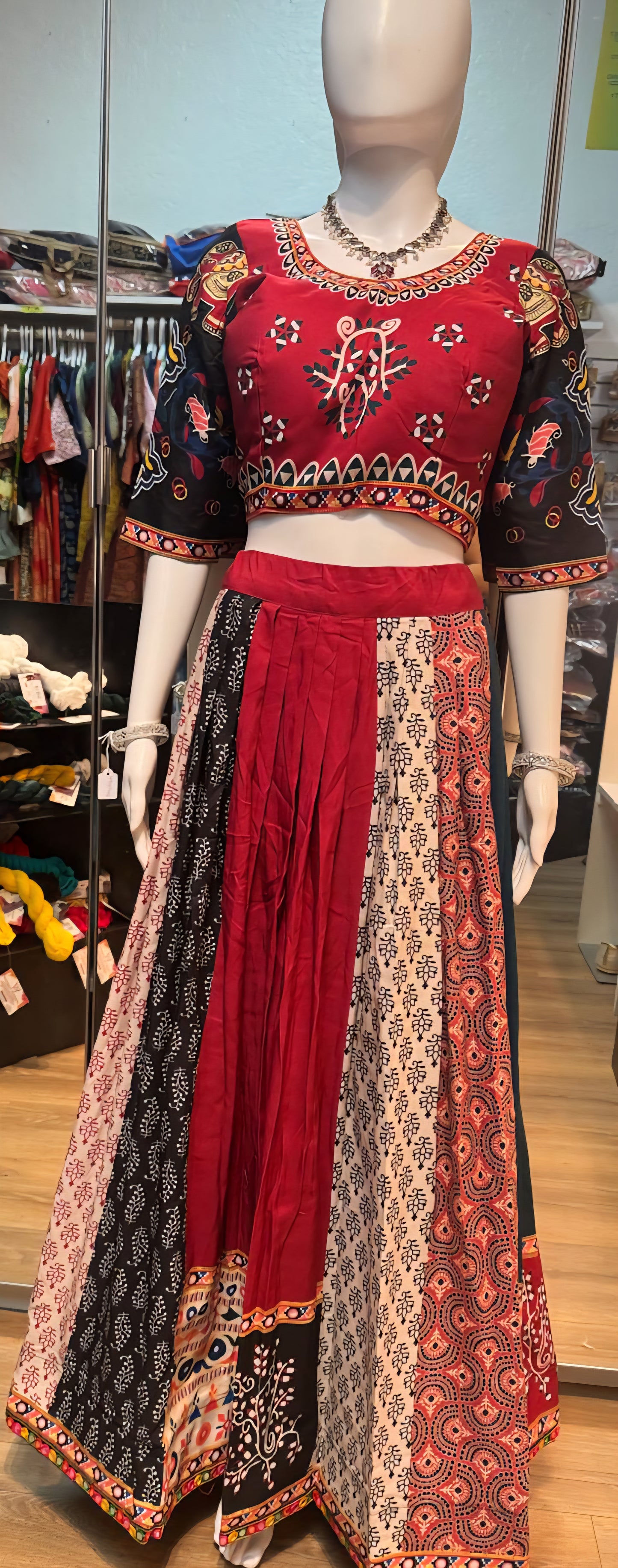 Elegant Multi Color Premium Cotton Special Garba Lehenga Choli