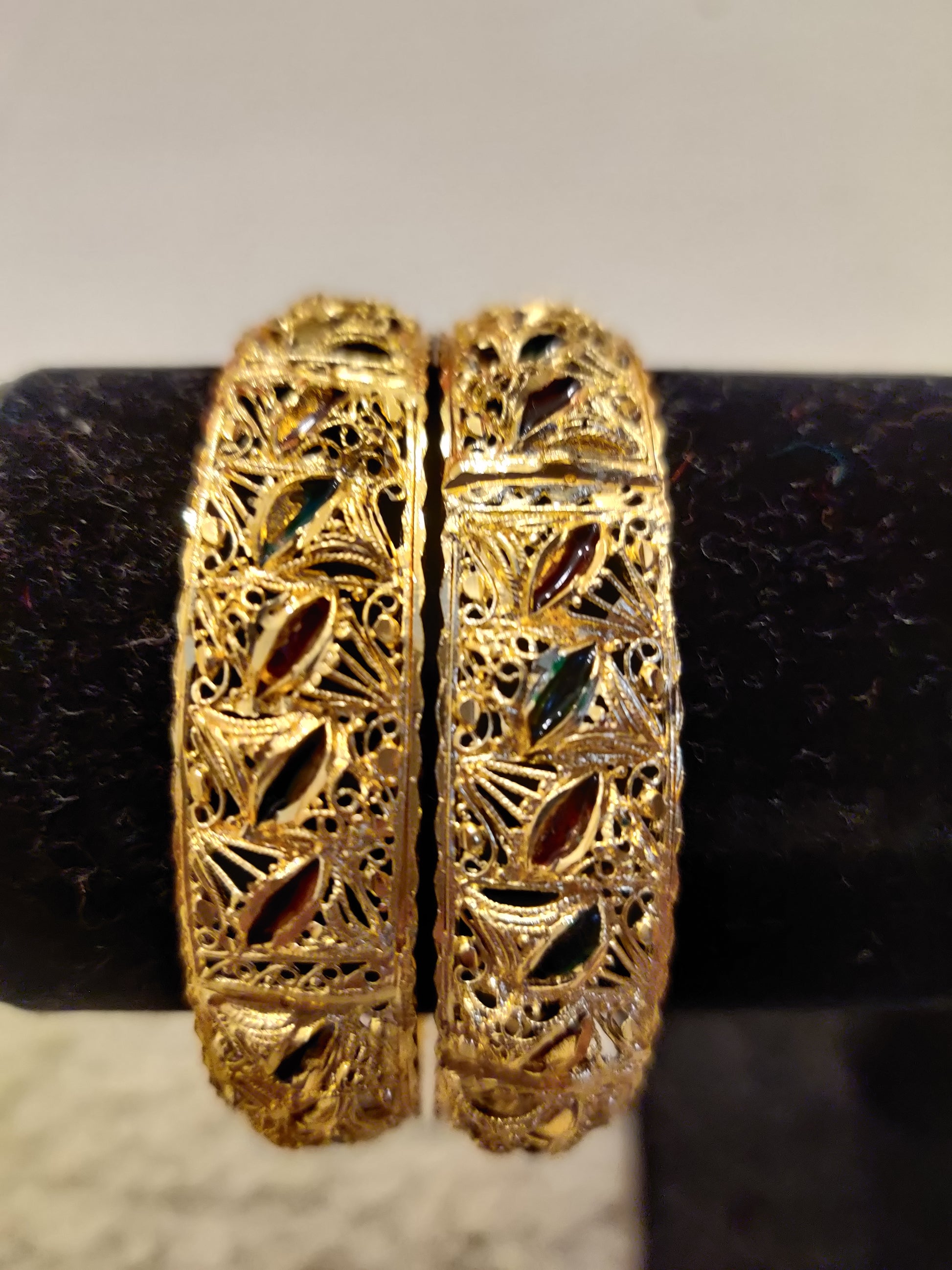 Attractive Gold Plated Designer Bangles Set For Women
