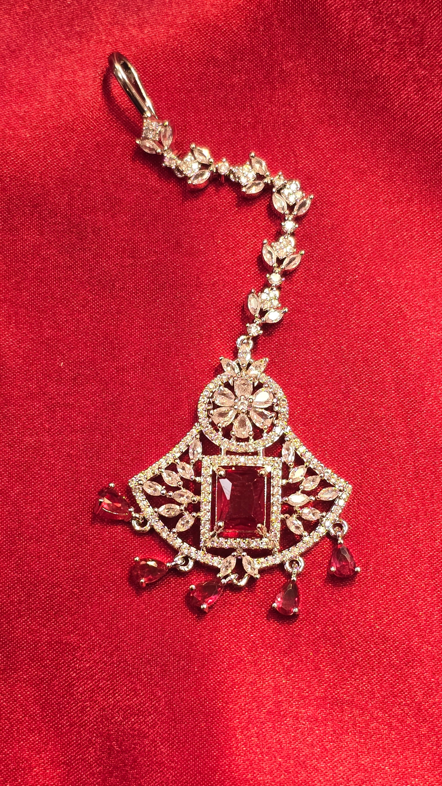 Beautifully Carved American Diamond Tikka For Women