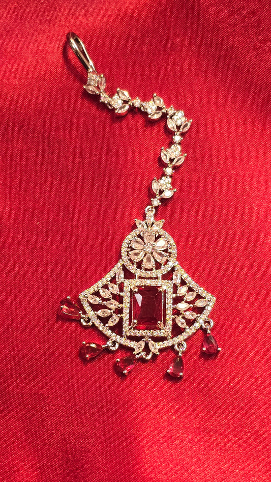 Beautifully Carved American Diamond Tikka For Women