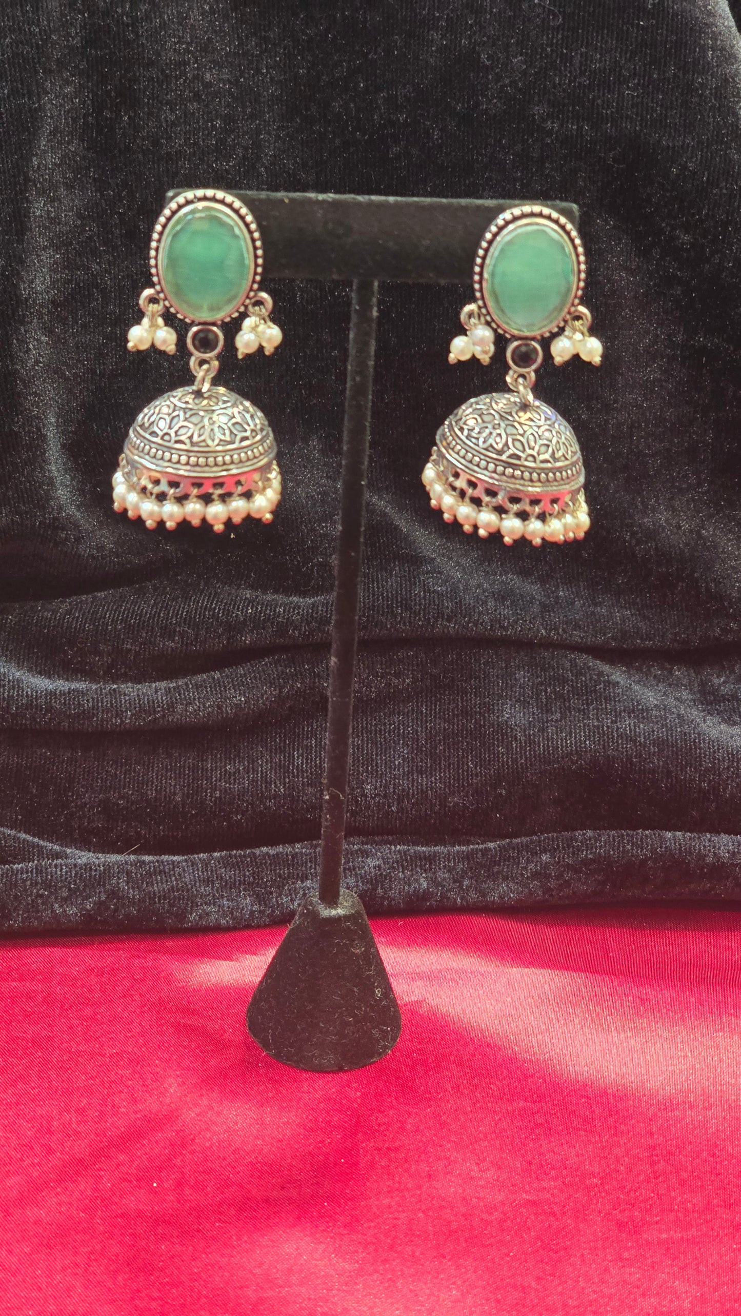 Gorgeous Light Blue Color Jhumkas Earrings For Women