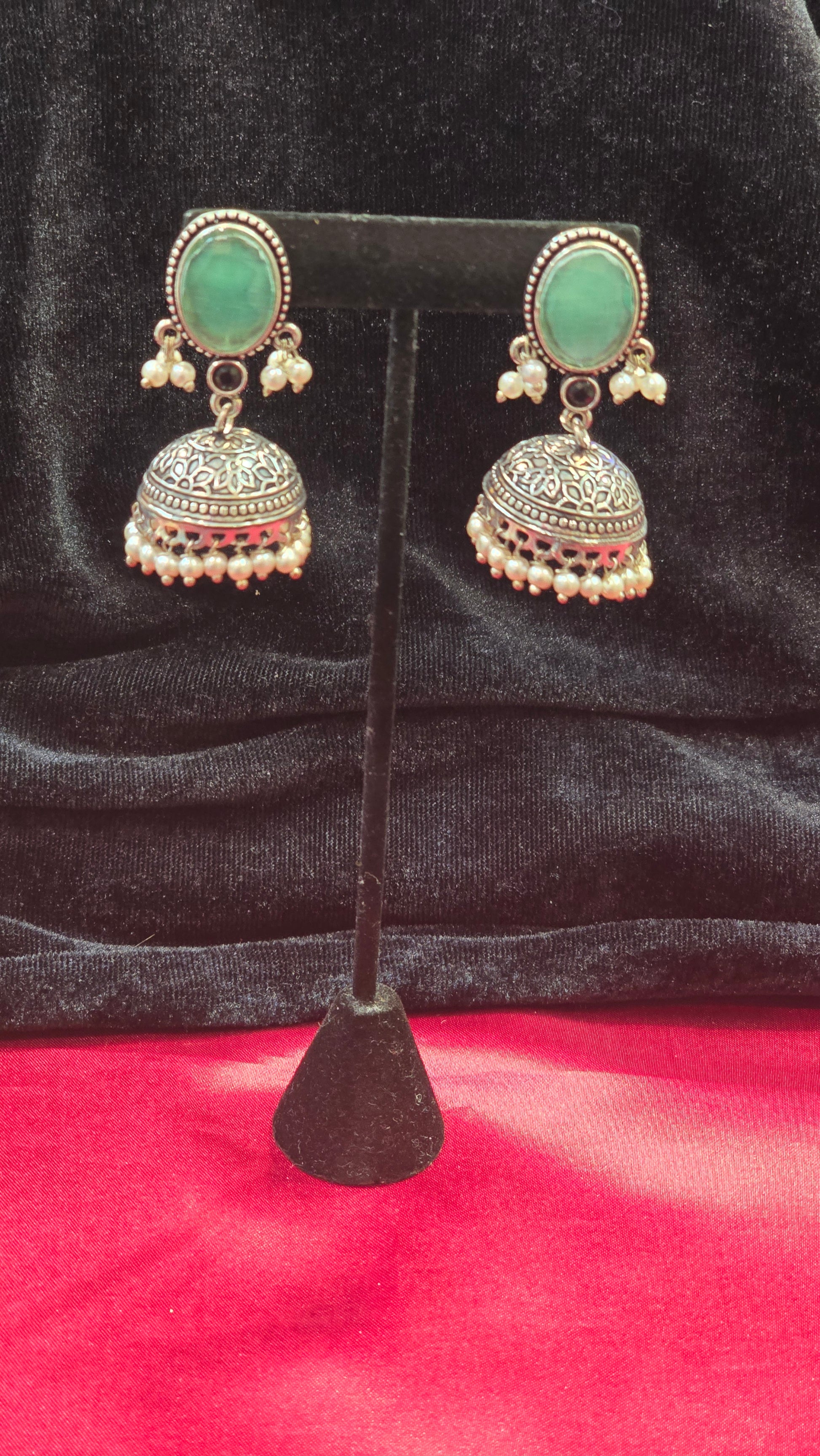 Gorgeous Light Blue Color Jhumkas Earrings For Women