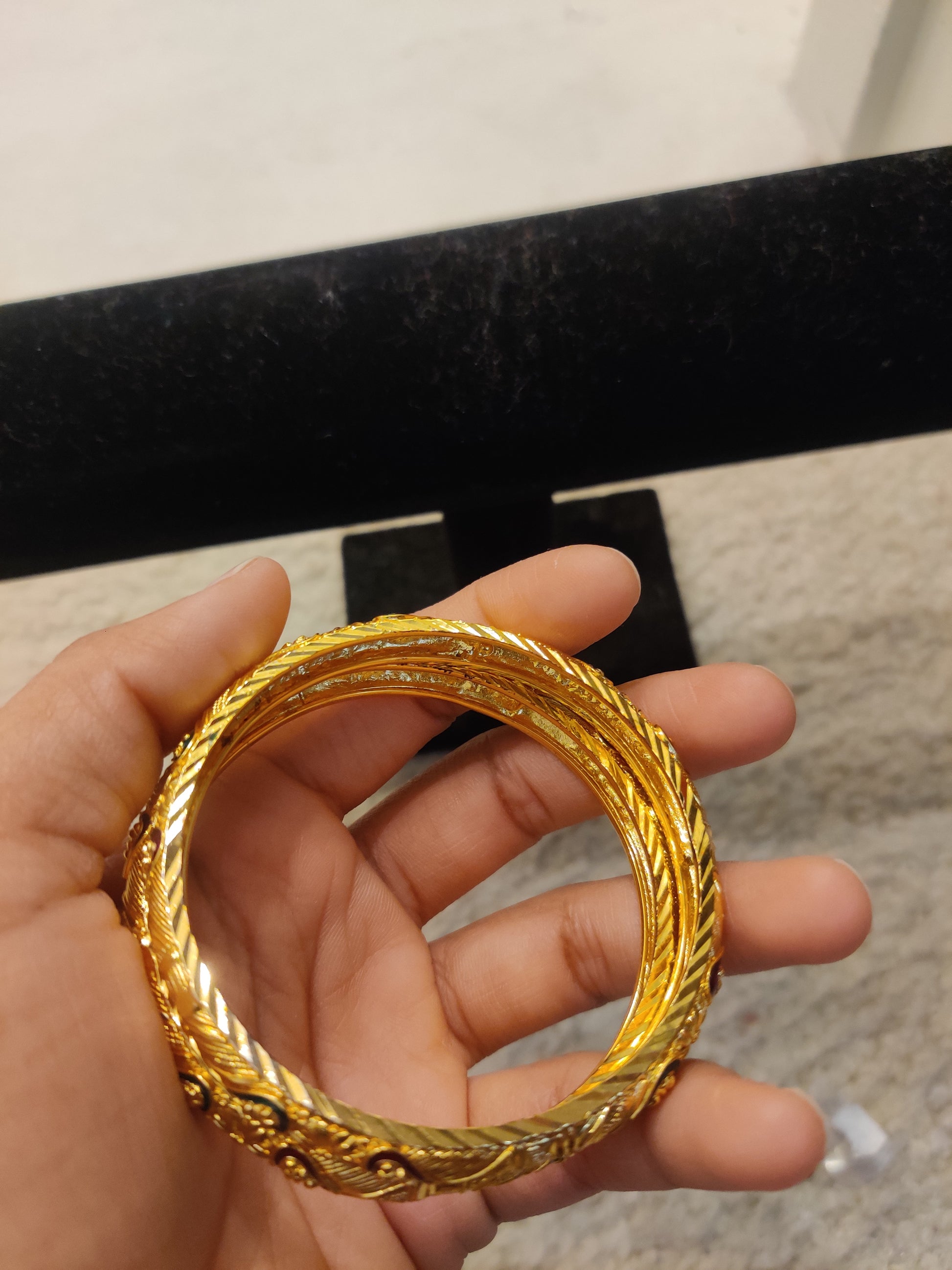 Stunning Gold Plated Designer Bangles Set For Women In USA