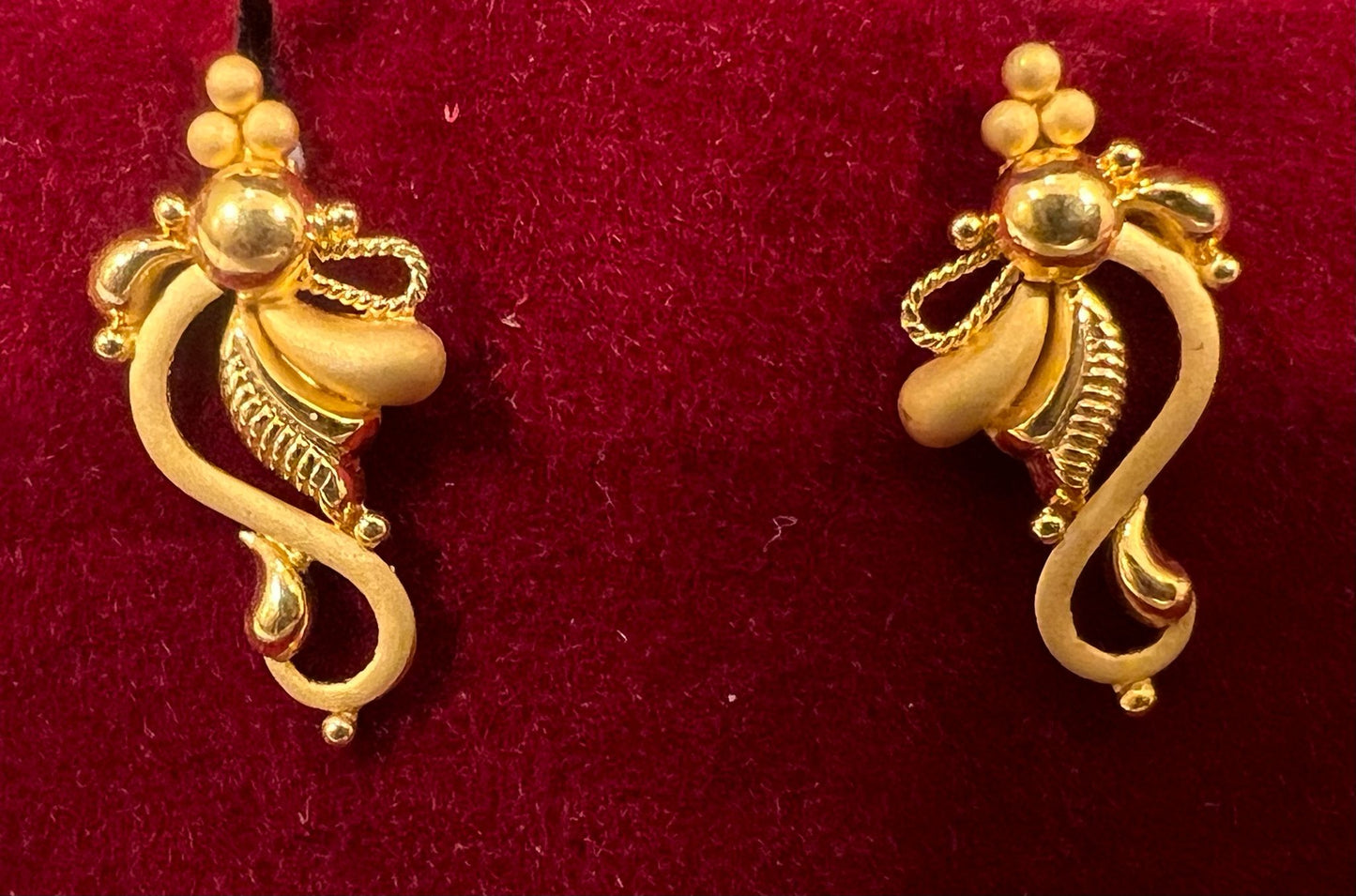 Stunning Pure 24Kt Gold Earrings for Women