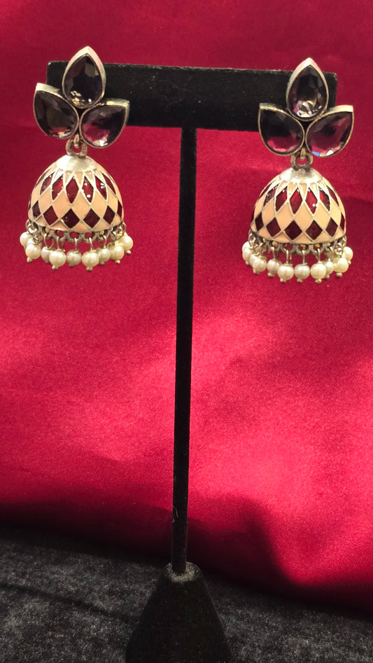 Fascinating Purple Color Jhumkas For Women