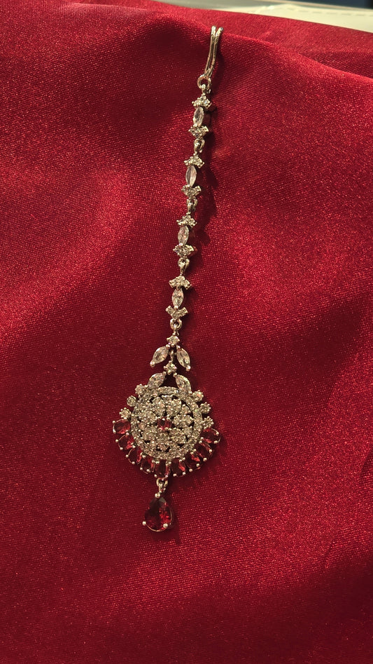 Beautiful Maroon Color With American Diamond Ravishing Tikkas For Women