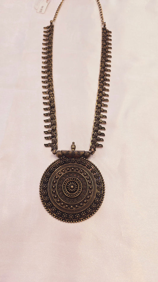Gorgeous Oxidized Chakra Pendant Fashionable Necklace