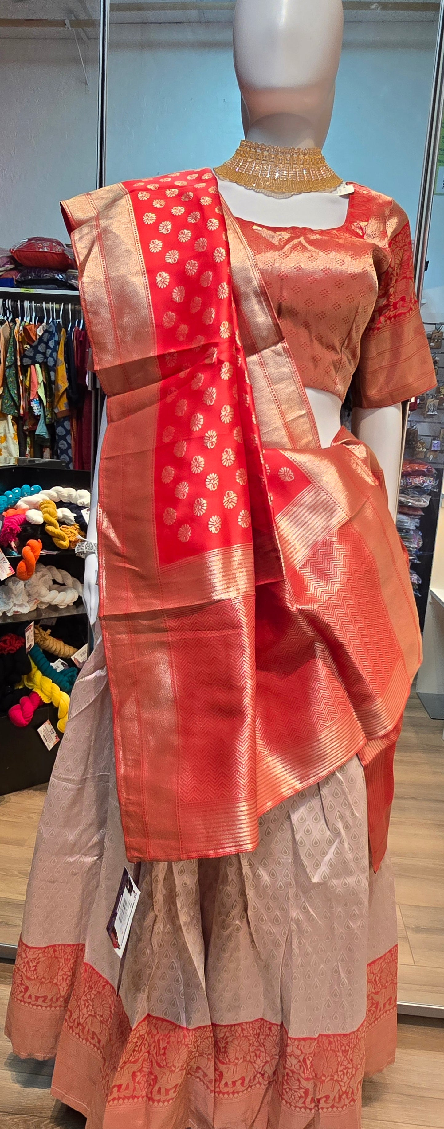 Alluring Red Color Banarasi Silk Zari Work Lehenga Choli With Silk Dupatta Near Me