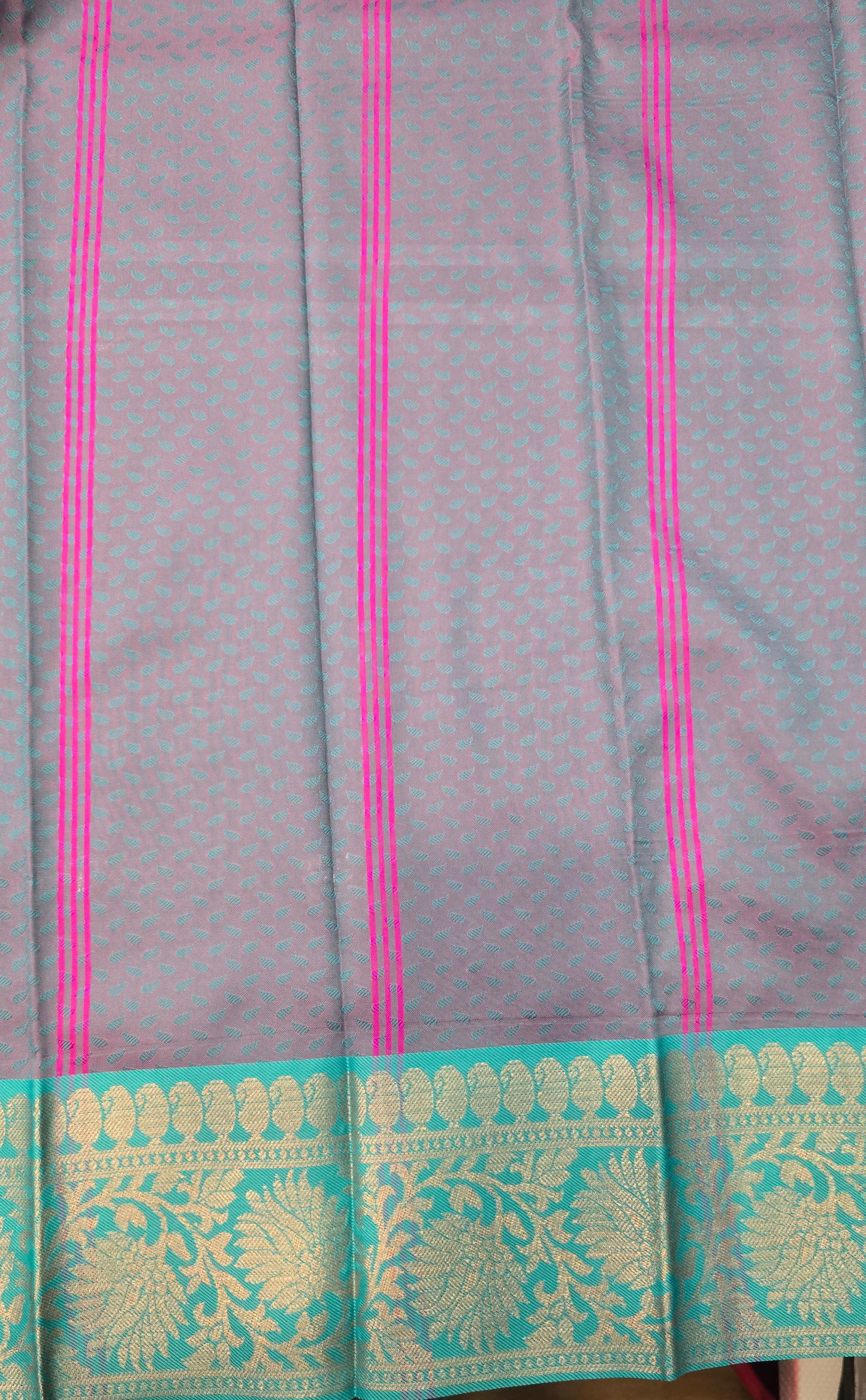Pink And Teal Blue Color Soft Silk Saree In Chandler