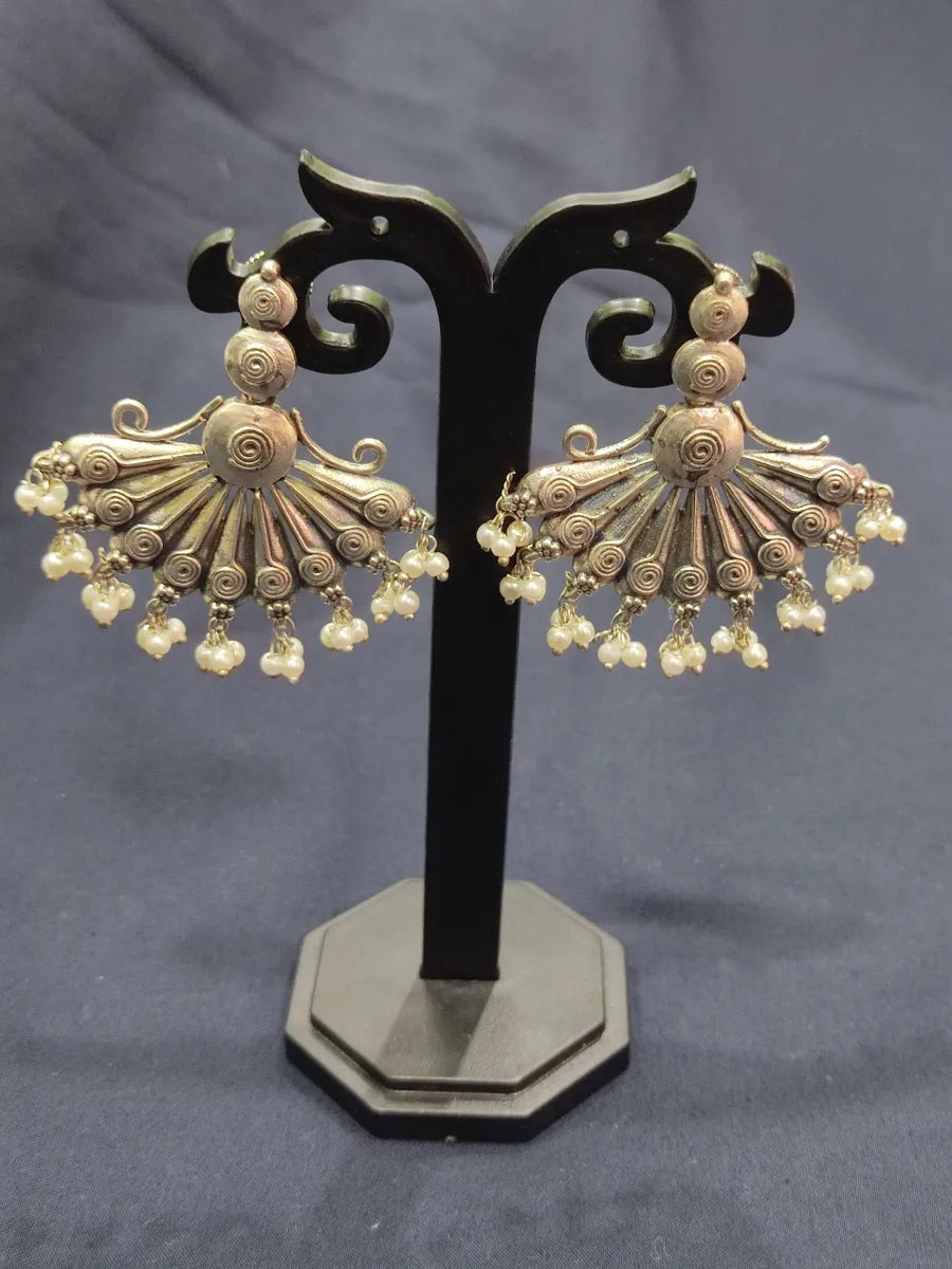 Oxidized Silver Earrings Made With Brass And Copper Near Me