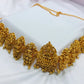 Elegant Matte Finished Antique Gold Temple Lakshmi Design Hip Chain With Beads Work