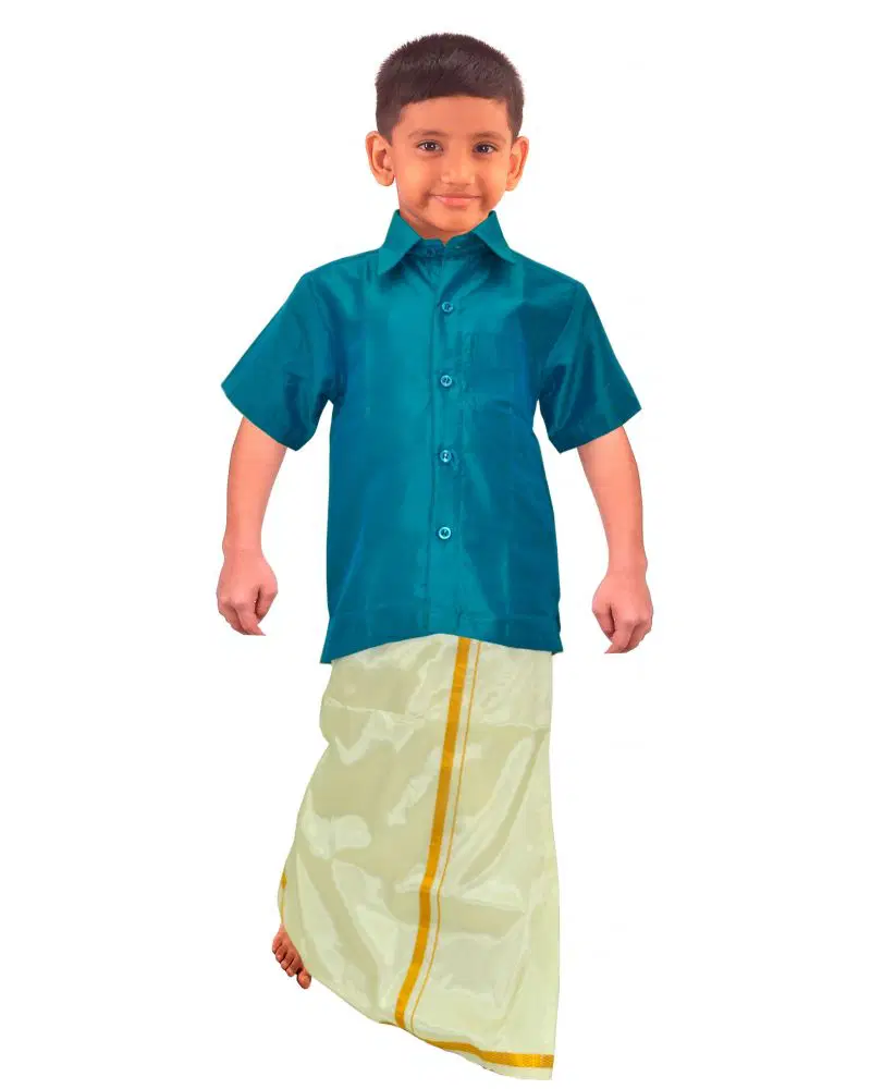 Fabulous Blue Colored Dhoti Sets For Kids